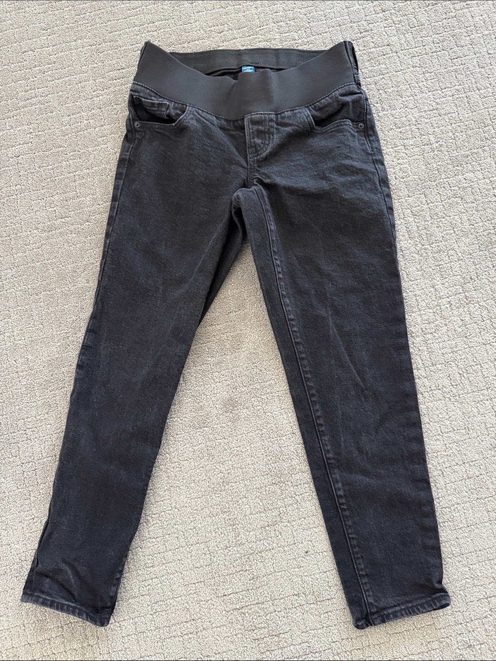 Old Navy black Straight Leg Jeans with Elastic Low Panel Waistband Maternity